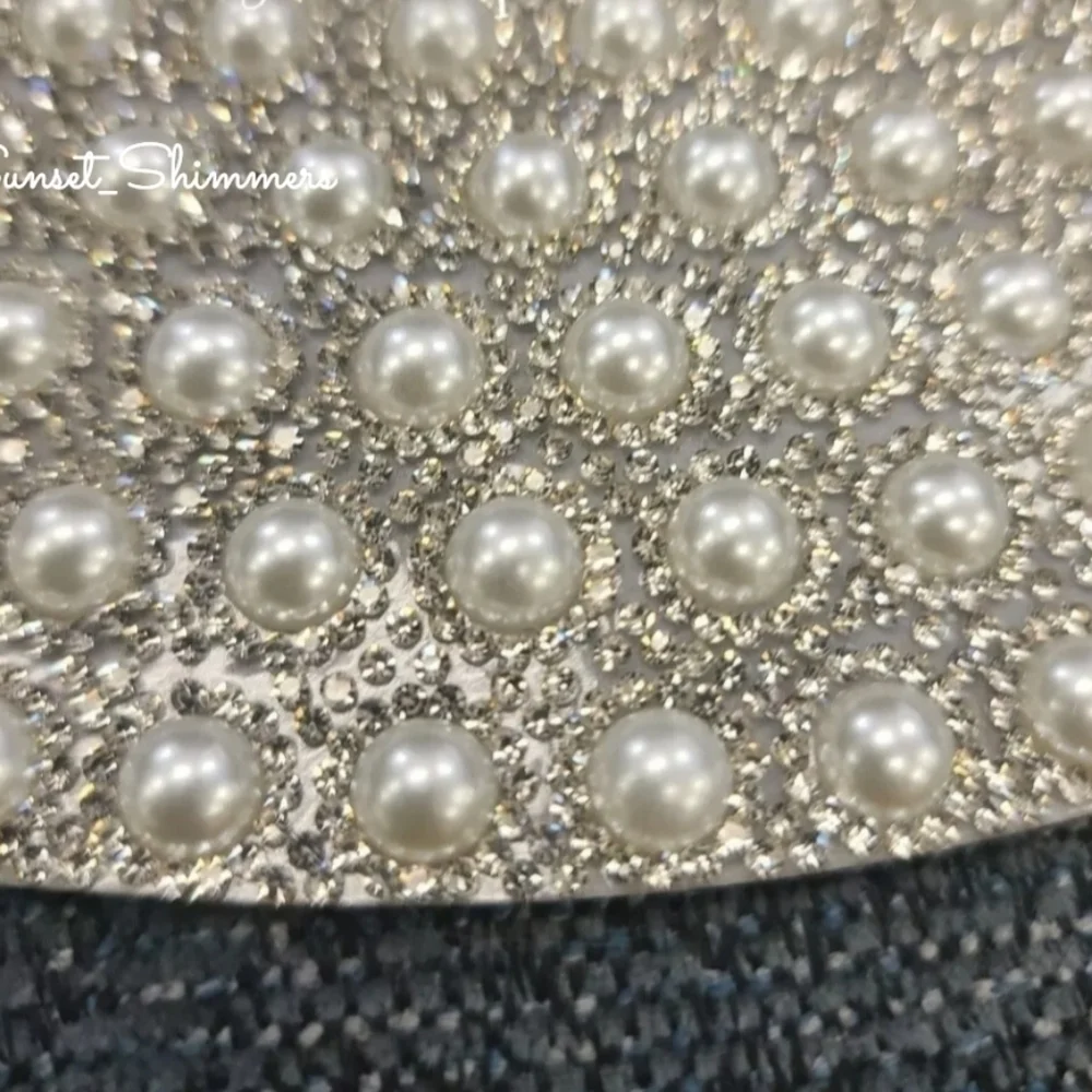 x4 Sparkles Home Luminous Elegant Pearl Shimmer Deluxe Rhinestone Placemats New